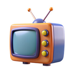 Retro Television: 3D Render of Vintage Television Set
