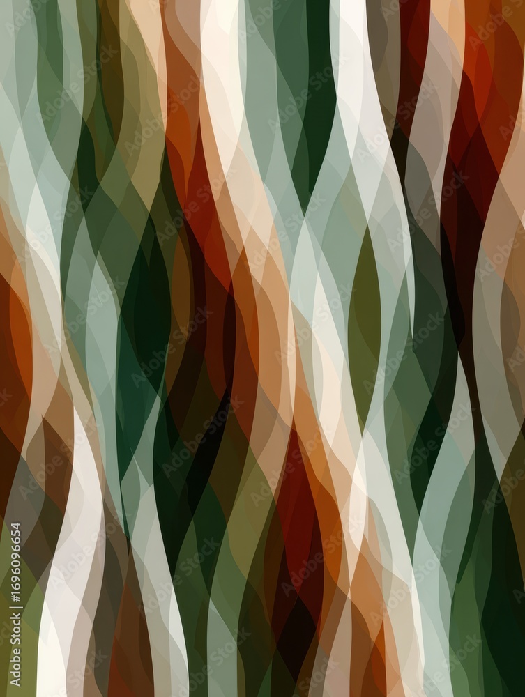 Poster abstract wavy patterns in earthy tones created with digital art techniques