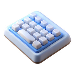 Compact Blue and White Mechanical Keyboard