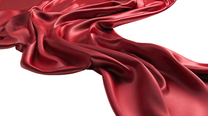Draped crimson silk folds against black
