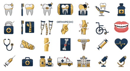 set of different medical icons