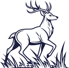 Obraz premium flat vector of modern deer logo clean simple minimal illustration