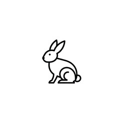 Minimalist rabbit logo with modern vector silhouette and clean elegant lines, symbolizing timeless beauty, simplicity, and professional luxury branding identity