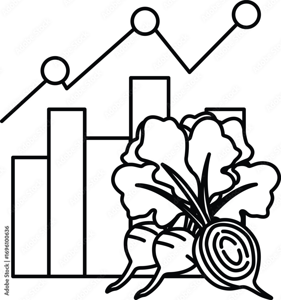 Poster a graph with a line going up and a line going down