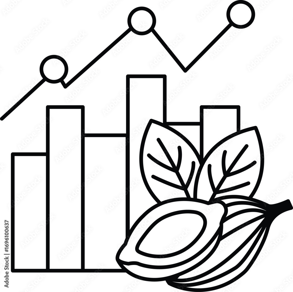 Poster A graph with a leaf and a nut on it
