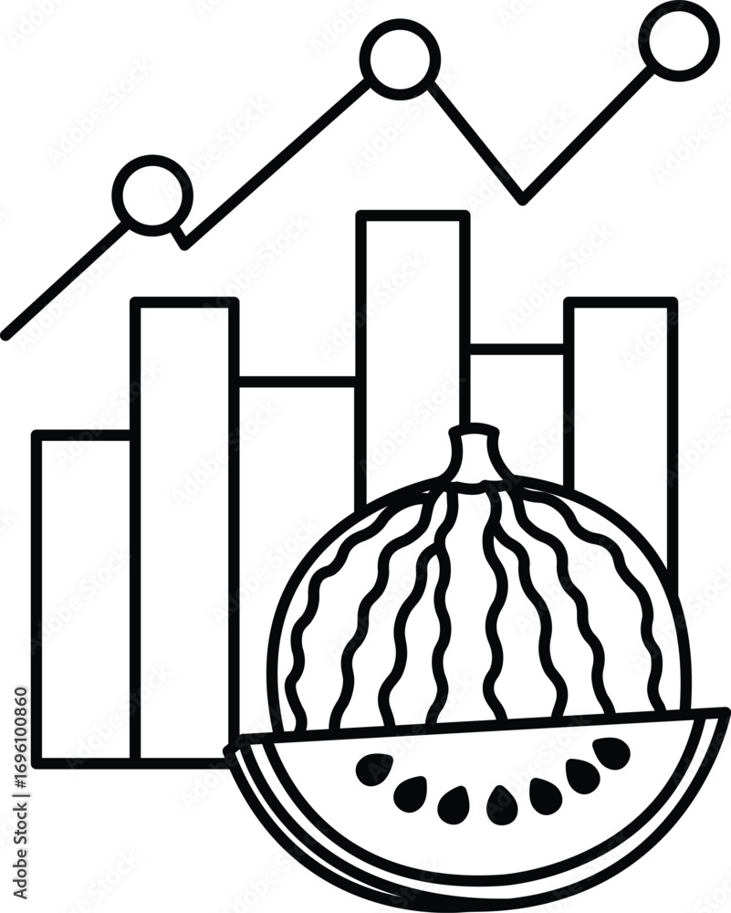 Poster a graph with a line going up and a line going down