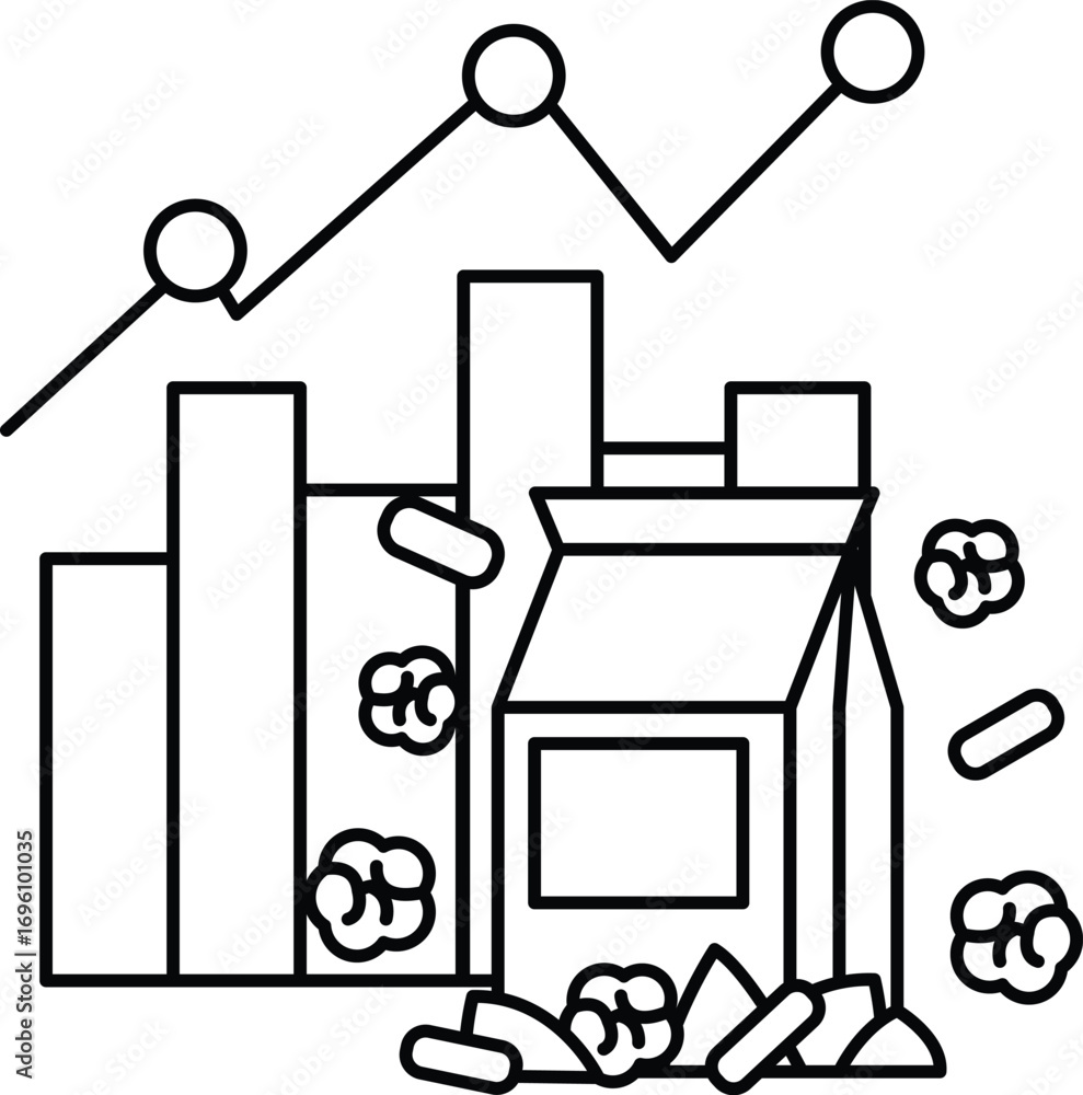 Poster a graph with a box of corn flakes next to it