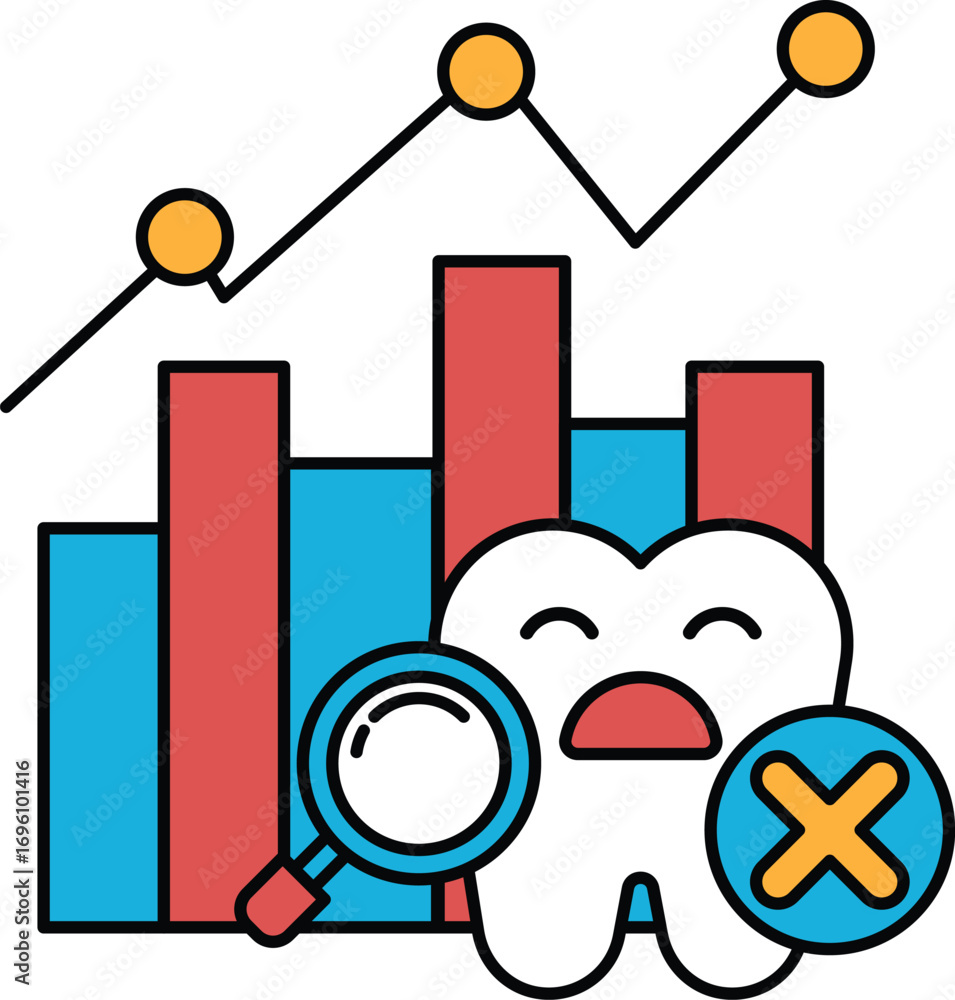 Poster a graph with a tooth and an x on it