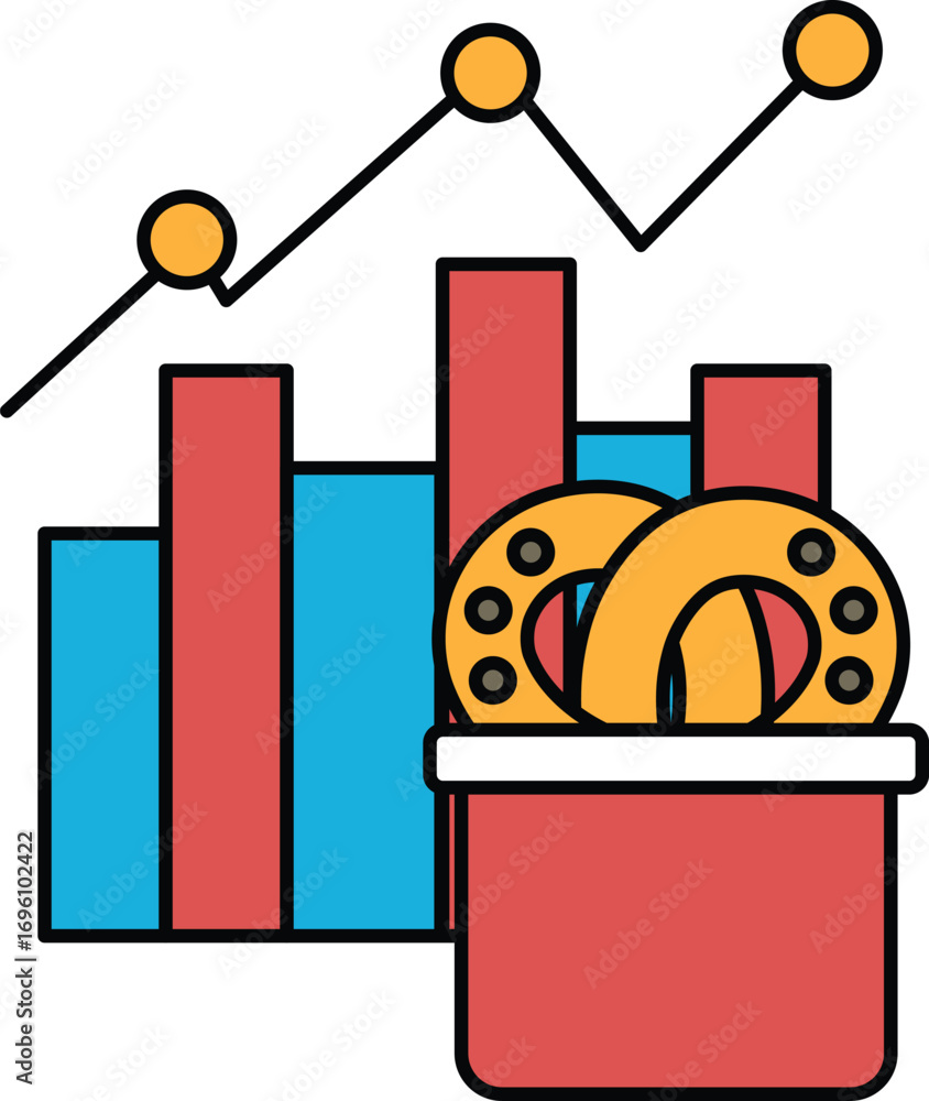 Poster a graph with a donut in a box is shown