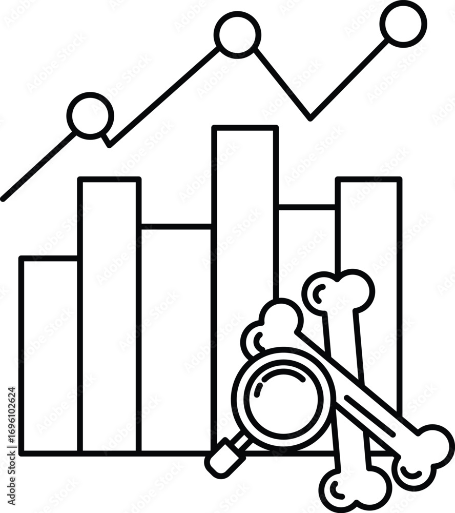 Poster a graph with a skull and bones on top of it
