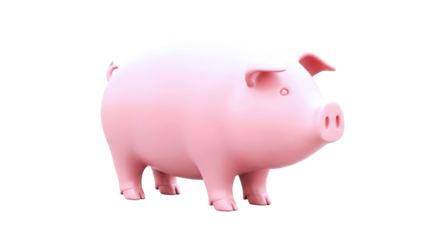 adorable 3d pink piggy bank model delightful savings animation asset, isolated on transparent background