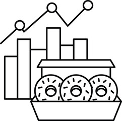 A box of donuts is shown with a graph of the number of donuts sold over time