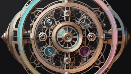 Obraz premium clock mechanism on a white background