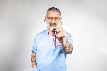 Doctor with Stethoscope in Focus