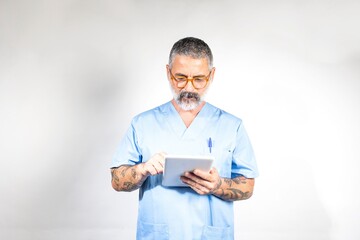 Healthcare Professional Using Tablet