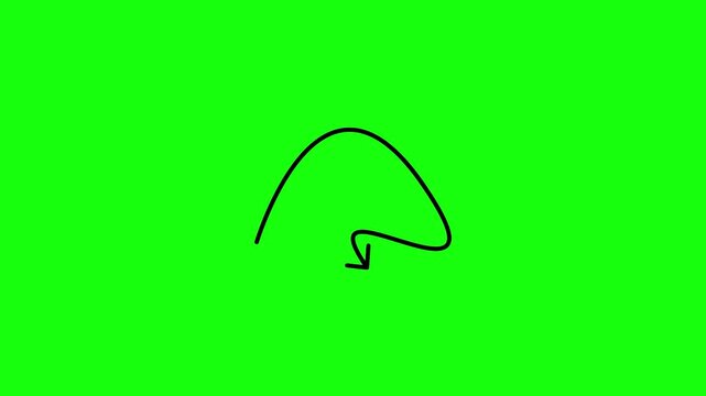 Circular Motion Arrow Animation on Green Screen Background