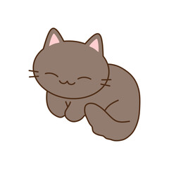 grey sleeping cat vector