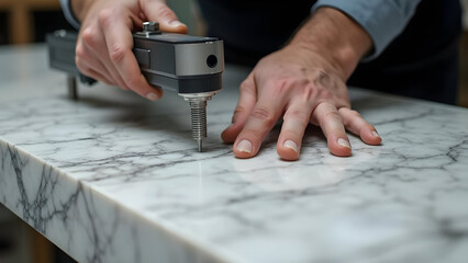 Restoration Artist Rejuvenating Hands Neglected Marble Careful Process