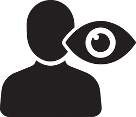 Silhouette of an eye care ophthalmology icon, simple editable vector illustration design.