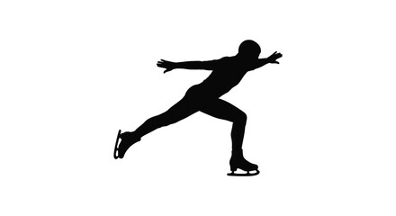 a silhouette figure skating gracefully on ice