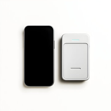 Contactless Card Reader and Smartphone, Tap to Pay, Minimal White, Top View