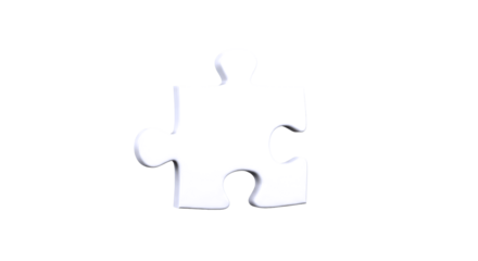 missing piece puzzle 3d model for solution, connection, and unity concepts, isolated on transparent background