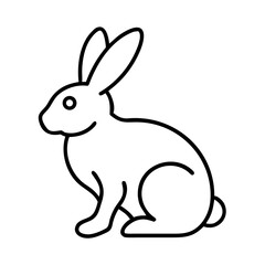 Minimalistic line art of a rabbit sitting in a simple design