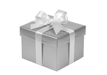 Obraz premium Monochrome Gift Box with Bow: Elegant Present Illustration isolated on transparent background