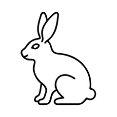 Fototapeta premium Rabbit with clean lines and no color, simple line art