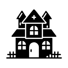 Illustration of a Haunted House Perfect for Halloween Imagery