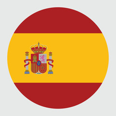 Fototapeta premium spain circular flag on grey background vector design and illustration 