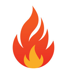 A fiery set of vector icons, featuring stylized flames and symbols of heat and danger