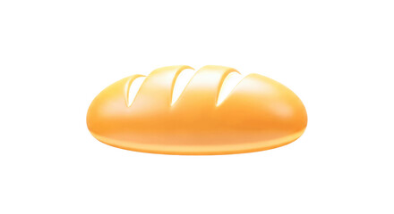 golden crust 3d model a delightful cartoon bread for bakery designs, isolated on transparent background
