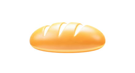 golden crust 3d model a delightful cartoon bread for bakery designs, isolated on transparent background