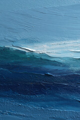 Abstract blue oil painting background. Thick brushstrokes create a textured surface. Ideal for backgrounds, textures, or creative design projects. Serene, calming, artful.