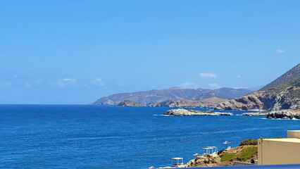 Beautiful view of the coast of Crete in Greece in summer	
