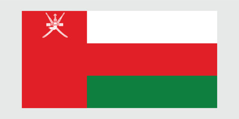 Oman National Flag on Grey Background , Symbol of Identity and Heritage ,