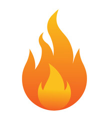 An icon vector of a warm orange flame symbol