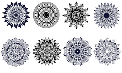 Elegant mandala pattern, luxury mandala set with floral decorative details.
