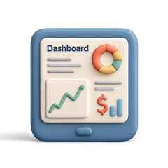 3d financial dashboard icon for finance and business analysis design