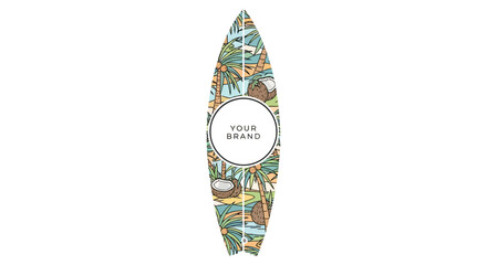 Colorful Surfboard Design with Playful Patterns for Beach and Ocean Activities