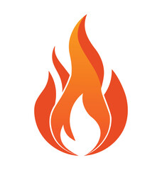 A fiery set of vector flame icons, symbolizing hot elements like a bonfire and heat