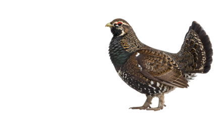 Brown speckled hen poultry farm animal isolated on black background Perfect for agricultural farming and livestock publications isolated on transparent background
