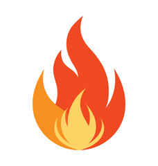 A vibrant vector fire icon set features various orange and yellow flame symbols for a hot, burning design illustration