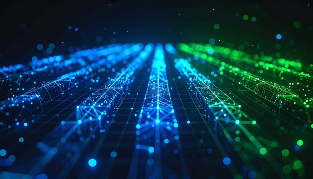An abstract representation of a technology network connection or digital data stream