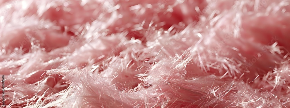 Poster soft pink fluffy feathers create delicate textural background with gentle light and shadow play, sui
