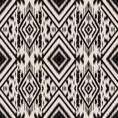 ikat pattern, seamless geometric, freehand drawing design.