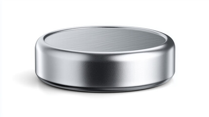 Silver metallic disc with transparent background