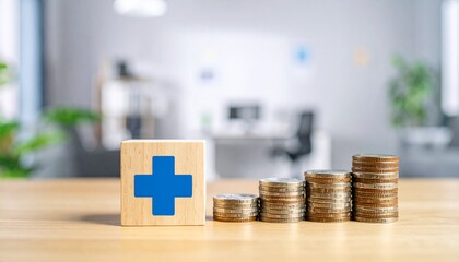 Health symbol next to the coins