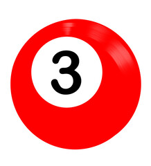 Billiard Ball Number 3 Illustration